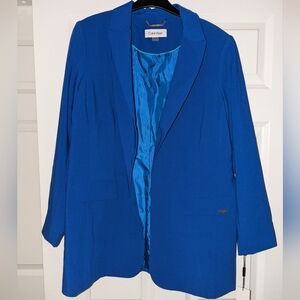 NWT Calvin Klein Royal Blue Blazer Jacket sz 14W Longer Length